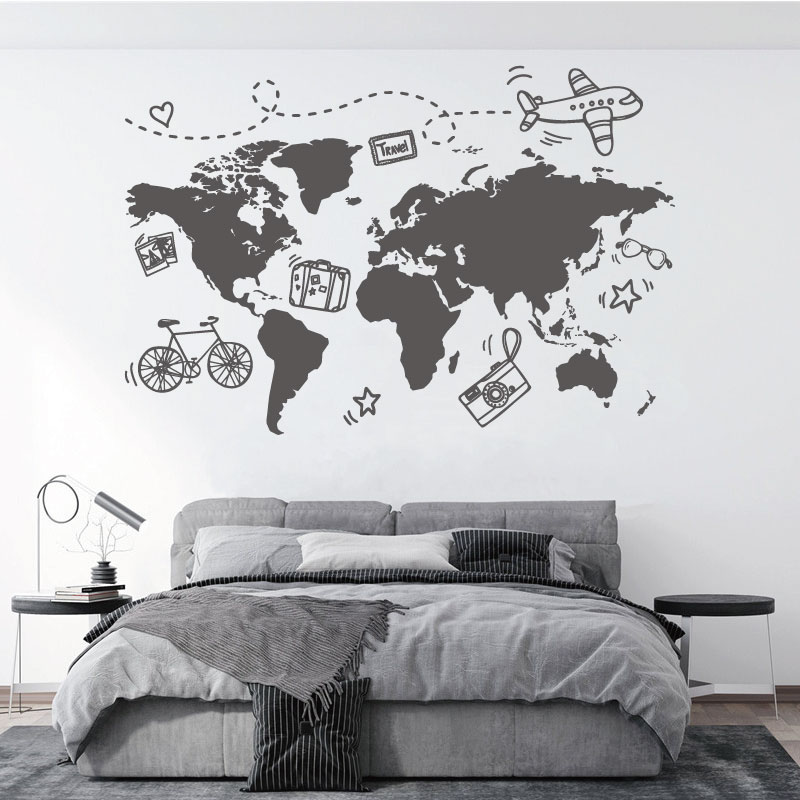 Office Furniture To Go - Go Travel World Map Wall Sticker