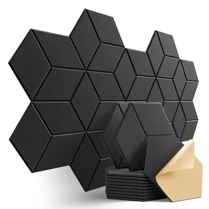 Office Furniture Solutions - 12 Pcs Self-Adhesive Hexagon Sound Insulation