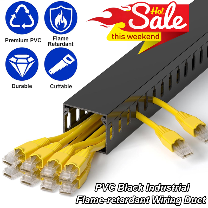 Cable Tray Under Desk - PVC Industrial Flame-retardant Wiring Duct black