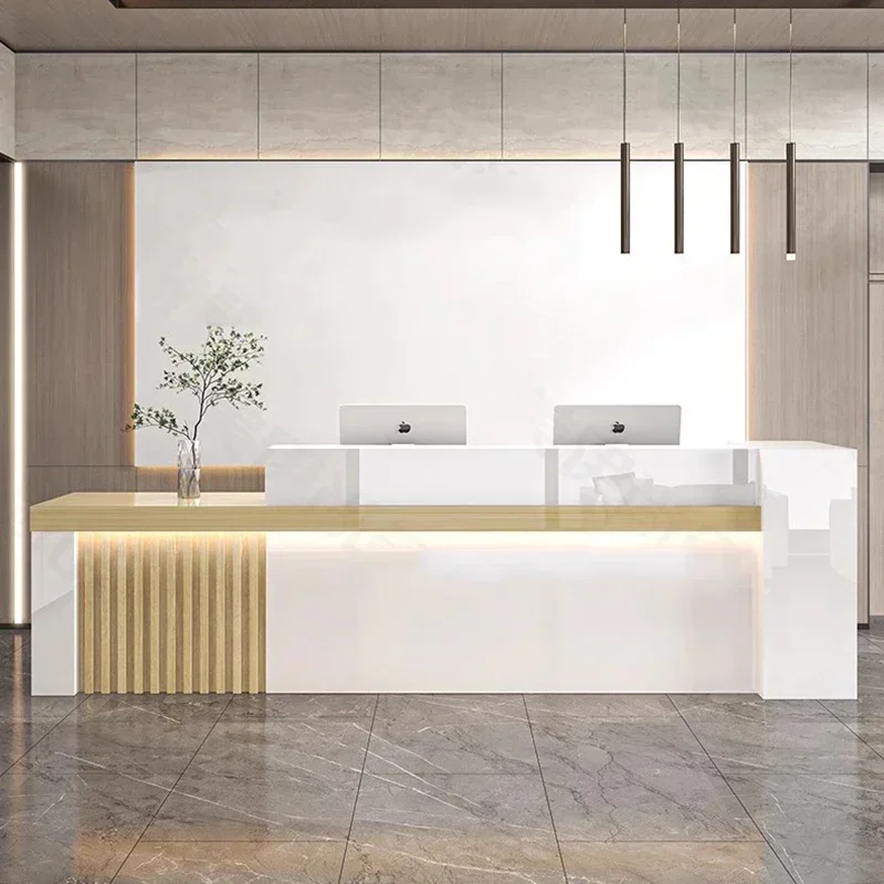 Office Furniture Bali - Nordic Luxury Reception Desk Salon Aesthetic