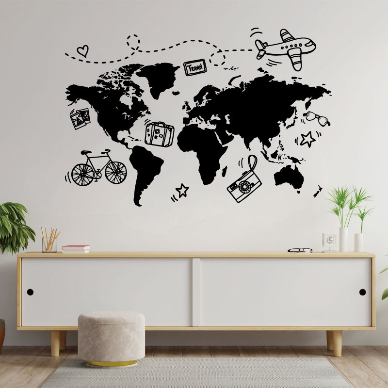 Go Travel World Map Wall Stick - Office Furniture To Go review and price