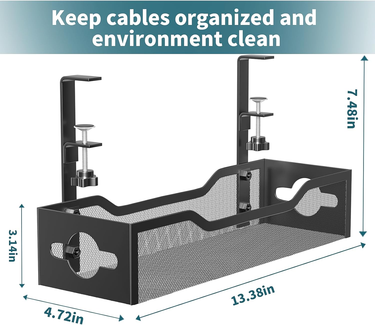 No Drill Under Desk Cable Mana - Cable Tray Under Desk review and price
