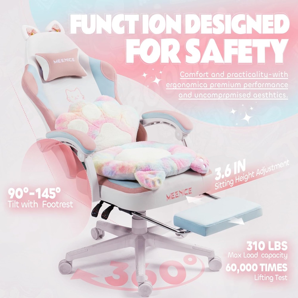 Gaming Chair Cute with Cat Ear - Office Furniture Ergonomic review and price