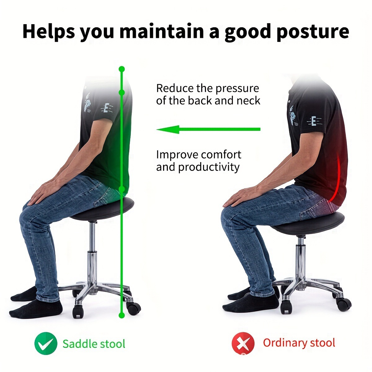Saddle Stool Rolling Swivel SP - Office Furniture Ergonomic review and price